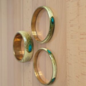 Elegant Gold and Cream Bangle Set